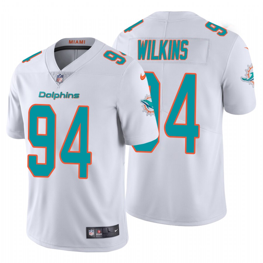 Men's Miami Dolphins #94 Christian Wilkins 2020 White Vapor Limited Stitched Jersey